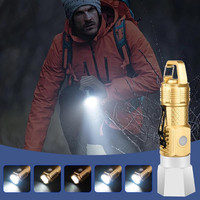 Lampe torche LED portable haute puissance pour le camping, avec luminosité solaire réglable par USB, corps en ABS, outil de survie