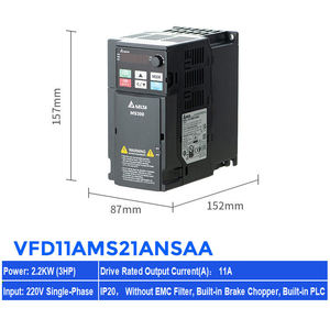 ไดรฟ์ Del-ta VFD11AMS21ANSAA MS300 ขนาดกะทัดรัด, 2.2 กิโลวัตต์/3 แรงม้า, ไฟฟ้าเฟสเดียว 230 โวลต์, 11 แอมป์ สำหรับงานหนัก / 12.5 แอมป์ สำหรับงานปกติ - Product Image 3