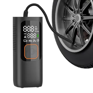 Bomba de aire eléctrica portátil recargable para exteriores, pantalla digital, se puede usar para Bola de bicicleta automotriz, bomba de aire inteligente