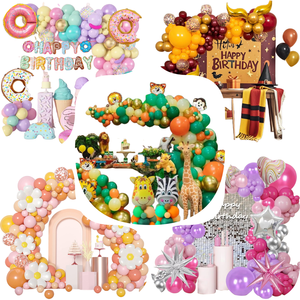 Kit de Arco de Globos Personalizado al por Mayor, Arco de Globos para Fiesta de Cumpleaños con Globos de Látex Cromados y Pancarta - Product Image 1