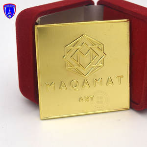 Plaque de marque vierge plaquée or personnalisée sac en métal logo personnalisé badges plaque de métal décorative gravée - Product Image 2