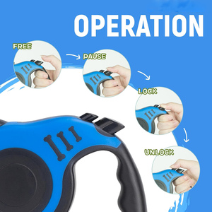 Two <b>Dog</b> Reflective Luxury Retractable Pet Leash 360 Degree Anti-tangle Auto Dual LED <b>Light</b> Durable <b>Dog</b> Walking Leash - Product Image 4