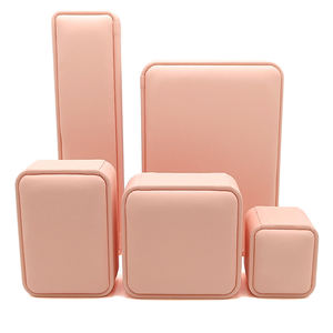 Kotak kemasan perhiasan flanel tampilan hadiah kotak perhiasan cincin kalung gelang kulit PU mewah Logo kustom - Product Image 6