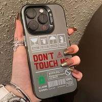 Étui de téléphone sur le thème de la moto de conception de dessin animé pour iPhone 16 Pro Max 12 étui de téléphone en matériau noir avertissement lb Compatible iphone