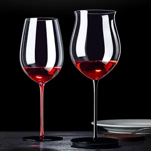 新しいホットセール高級手吹きクリスタル赤ワイングラス茎水ゴブレットクリスタルブランディジングラス