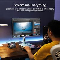 15-Key All-in-one Streaming Macro Shortcut Keyboard for Desktop Productivity, Customise LED Touchable Switchable Buttons for OBS