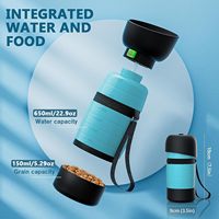 Bol pliable en silicone carré amélioré de 22 oz et 5 oz avec mousqueton pour bouteille d'eau portable pour chien en extérieur 3-en-1