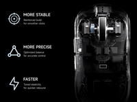 Souris de jeu sans fil MCHOSE A5 V3 ultra-légère, taux de polling 8K Hz, capteur Paw3395 tri-mode pour joueurs d'e-sport PC
