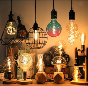 Ac Filament cổ điển hổ phách bóng đèn phòng sạch G125 dr125 E27 E26 giáng sinh lớn bóng đèn thủy tinh trắng ấm Đèn trang trí - Product Image 6