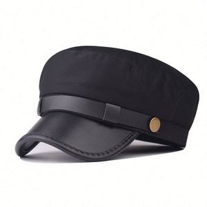 Boina Plana de Cuero PU con Visera, Estilo Británico, con Hebilla de Cuero, para Mujer - Product Image 1