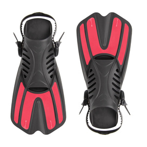 Adjustable Diving Fins Open <b>Heel</b> Rubber Swim Training Equipment Unisex Short Snorkeling Fins Black <b>Red</b> Blue Size F13 - Product Image 4