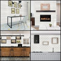 Panneaux muraux 3D en PVC Peel & Stick Papier peint brique blanche pour chambre, cuisine et hall-Panneau mural imperméable auto-adhésif