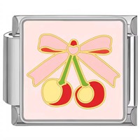 Nouveau Bracelet à Breloques Italien en Acier Inoxydable, Design Exquis et Tendance Fruits Cerise Fraise, Accessoires Modulables Élégants pour DIY