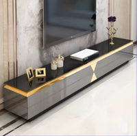 Meuble TV en bois massif, simple et moderne, plateau en pierre, petit salon, luxe léger, nouveau modèle 2026, sensation haut de gamme