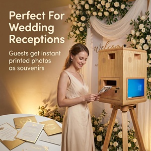 Nouvelle borne <span class=keywords><strong>photo</strong></span> vintage 2026 avec écran tactile de 15,6 pouces, impression <span class=keywords><strong>instantanée</strong></span>, en bois et métal, compatible avec les smartphones et les iPad - Product Image 3
