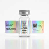 Étiquettes personnalisées en PET argent mat, autocollants métalliques imprimés en noir pour l'emballage de flacons d'ampoules et de sérums cosmétiques