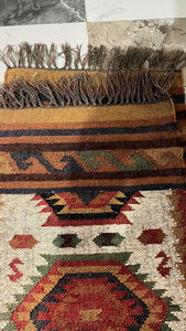 Tapis de couloir en laine et jute fait main, style bohème tribal, rustique, pour entrée, couloir, décoration intérieure - Product Image 6