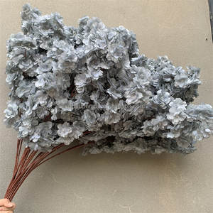 E-130 Vente En Gros Populaire Grand Bouquet De <span class=keywords><strong>Fleurs</strong></span> De Cerisier Décor De Bureau À Domicile Sakura Fleur Artificielle <span class=keywords><strong>Fleurs</strong></span> Grises - Product Image 3