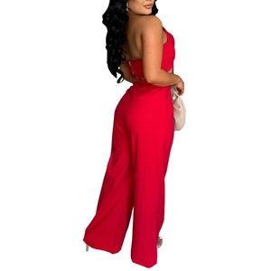<b>Sexy</b> Solid Colour Bow Sleeveless Backless Casual Pants Ladies Two Piece <b>Set</b> Fashion - Product Image 6