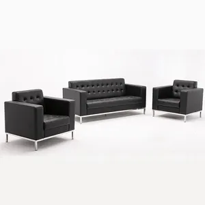 Скандинавский комплект диванов на три сиденья, кожаный диван для офиса