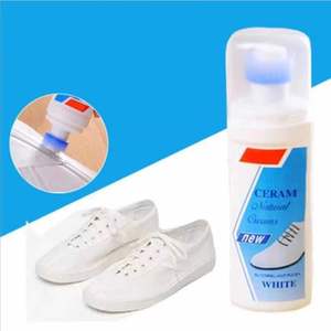 Ceram Natural Creams White Shoe Cleaner Foam With Brush Head For Cleaning And Whitening - Product Image 4