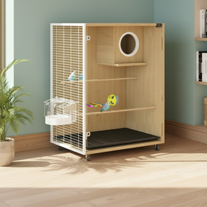 Cage à oiseaux de haute qualité et nichoir en bois pour perroquets, pigeons et canaris, volière idéale pour l'élevage d'oiseaux de compagnie - Product Image 5