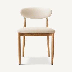 Cadeira de Jantar Moderna em Madeira de Carvalho e Couro, Cadeira de Sala de Jantar em Madeira Sólida - Product Image 2