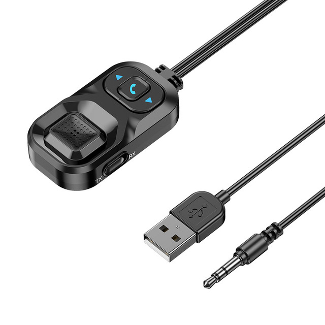 BT 5.1 USB Audio Transmitter 3.5 mm Analog Mic for Voice Chat Support Codec Indicator and Selection Plug Play for PC CAR PHONE