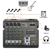 Mélangeur Audio professionnel B6 Offre Spéciale Console de mixage sonore numérique à 6 canaux avec 99 types d'effet DSP connexion Audio USB