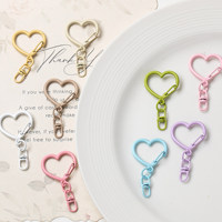 Mousqueton pivotant coloré en forme de cœur avec fermoir à ressort, crochet porte-clés, breloque de sac, pendentif bijou, accessoires pour la fabrication de jouets DIY