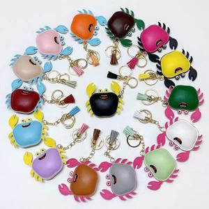 Llavero de cangrejo 3D de dibujos animados, bonito, de cuero PU, colgante para bolso de mujer, accesorio de llavero - Product Image 1