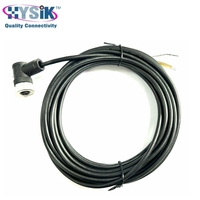 Kabel M12 Abu-abu Kustom 2 3 4 5 6 8 12 Pin Konektor Overmolded Male Female Cordset dengan Kabel Terlindung Berkode