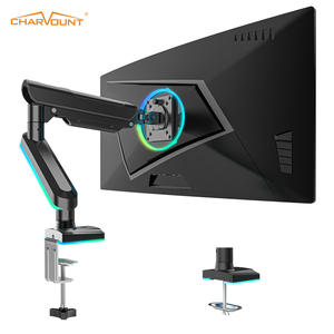 ขาตั้งจอคอมพิวเตอร์แบบแก๊สสปริง รองรับจอคู่ ปรับระดับได้ ใช้ได้กับจอ LCD สีดำ พร้อมระบบจัดการสายเคเบิล - Product Image 1