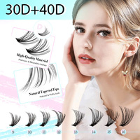 Kit d'extensions de cils en grappe DIY 320 pièces, 16 rangées, 30D 40D, courbure D, cils individuels, logo personnalisé, marque privée