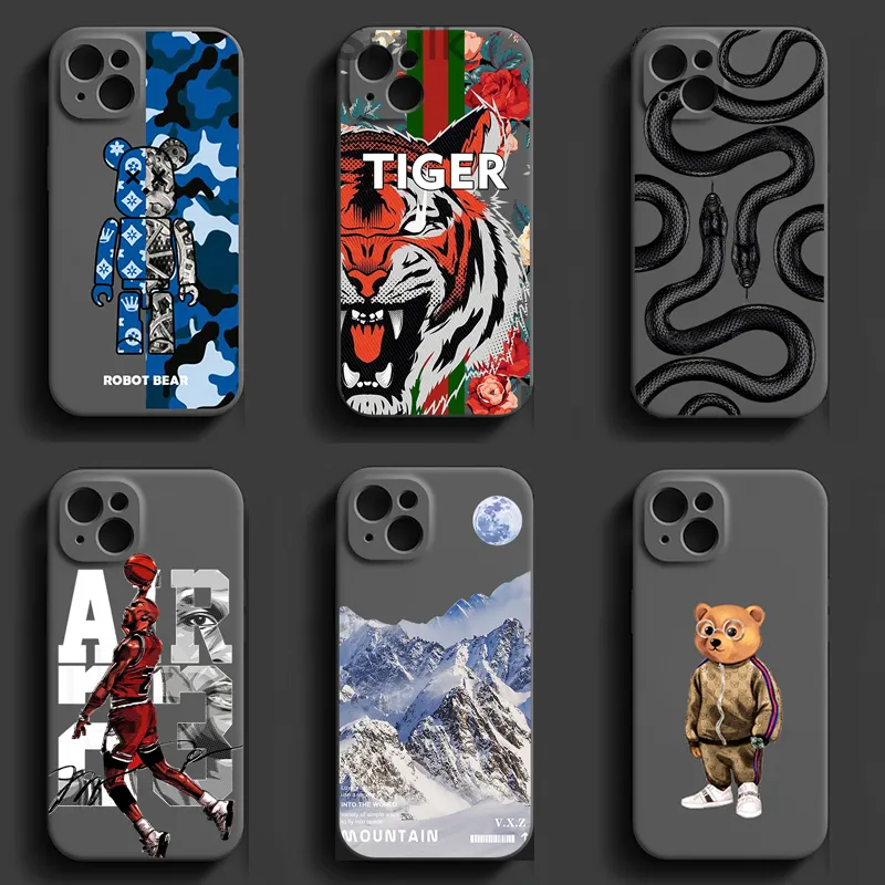 Populaire Telefoon Hoesje Voor Iphone 15 14 Pro Max 13 12 11 Pro Xr X Xs 8 7 Mini Custom Logo Merk Siliconen Hoesjes Achterkant