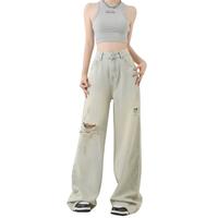 Jean taille haute à jambe large pour femme – Nouvelle collection automne 2025 – Pantalon en denim décontracté, respirant, coupe ample et amincissante, style streetwear