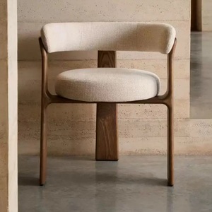 Chaise de salle à manger en bois de frêne massif au design moderne, couleur personnalisable, chaise de loisirs, mobilier pour la maison - Product Image 1