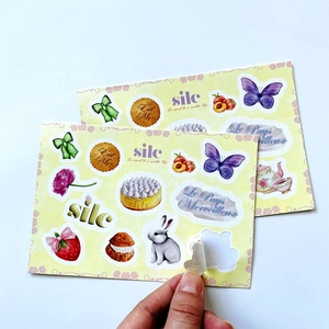 Impression <span class=keywords><strong>color</strong></span>ée auto-adhésif étanche dessin animé modèles A5 A6 B6 personnalisé vinyle baiser coupe autocollants feuilles - Product Image 5