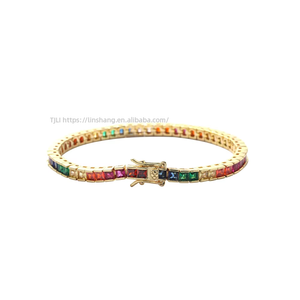 3Mm * 3mm Color Zirconium Tennis <b>Bracelet</b>, Exquisite Women's Personalized Zircon <b>Bracelet</b> Tanjing Fashion Lijing Necklace - Product Image 3