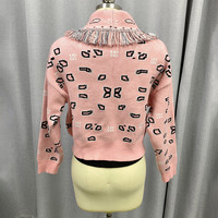 Jancoco – Nouveauté Automne-Hiver : Cardigans Courts en Maille Jacquard Style Bohème pour Femme avec Pompons