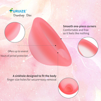 Furuize OEM ODM Emballage privé Sécurité étanche colorée IS013485 IS010993 ROHS S/M/L Disque de période de menstruation féminine