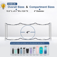Support de rangement transparent en plastique durable et empilable de grande capacité pour bouteilles de vin et d'eau de cuisine