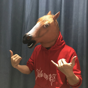 Tête de cheval masque Halloween Cosplay horreur Animal visage complet fête de pâques nouveauté Costume Costume théâtre blague fête folle - Product Image 1