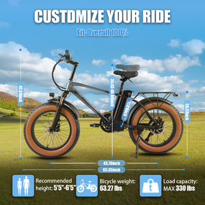 Vélo de ville à moteur arrière sans balais 500W 48V avec batterie au lithium, cadre en aluminium T20, suspension avant 7 vitesses, roues de 20 pouces - Product Image 1