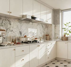 ตู้ครัวไม้อัดสั่งทำพิเศษ พร้อมลิ้นชักปิดแบบนุ่มนวล ผิวด้าน และชั้นวางแบบหมุนได้ สำหรับจัดเก็บของในครัว - Product Image 3