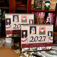 Mini calendrier de bureau créatif, dessin animé simple, calendrier mensuel et quotidien personnalisé sur 365 jours, calendrier de table promotionnel personnalisé