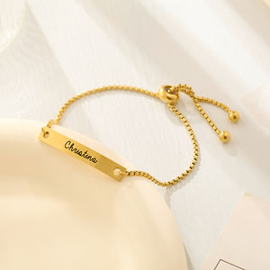 Pulsera con nombre pequeño y delicado, pulsera minimalista personalizada con nombres de texto pequeño, color dorado, chapado en nombre, regalo de joyería para mujer - Product Image 5