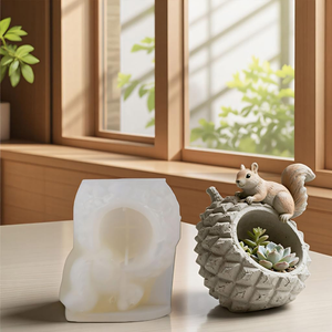 แม่พิมพ์ซิลิโคนรูปกระรอกสำหรับทำเทียน ถ้วยยิปซัม ของขวัญรูปสัตว์ DIY แม่พิมพ์ทำเทียนหอมแบบแฮนด์เมด อุปกรณ์ตกแต่งถ้วยเทียน - Product Image 3