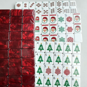 Modern Eco-Friendly Portable Luxury Hand-Rubbed 4-Player <b>Entertainment</b> Christmas Acrylic American Mahjong Set - Product Image 3