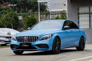 Kit carrozzeria Auto 2021 per Mercedes Benz classe <span class=keywords><strong>C</strong></span> <span class=keywords><strong>W205</strong></span> Upgrade C63 <span class=keywords><strong>AMG</strong></span> con griglia a cofano diffusore paraurti posteriore anteriore - Product Image 2
